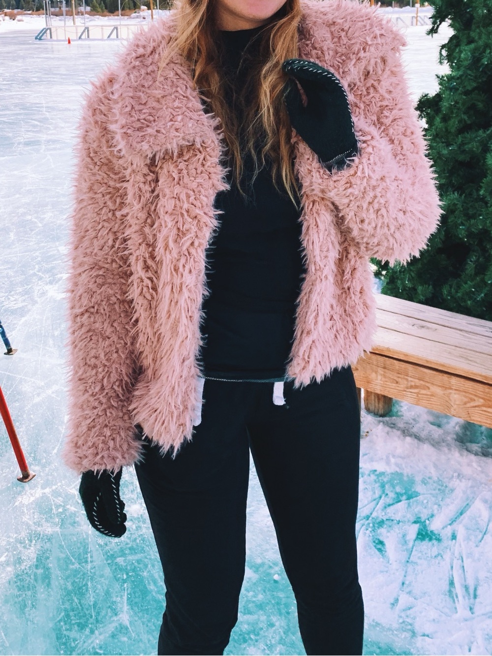 bebe Pink Faux Shag Teddy Jacket